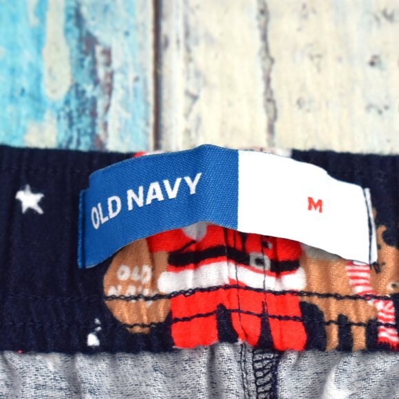 Men's Old Navy Flannel Pajama Pants Sleep Lounge MEDIUM Santa HoHoHo NEW - Picture 9 of 10